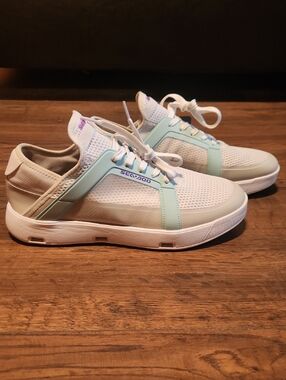 Men Sea Doo White and Mint Mesh Sneakers